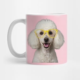 White Poodle Wearing Yellow Glasses Mug